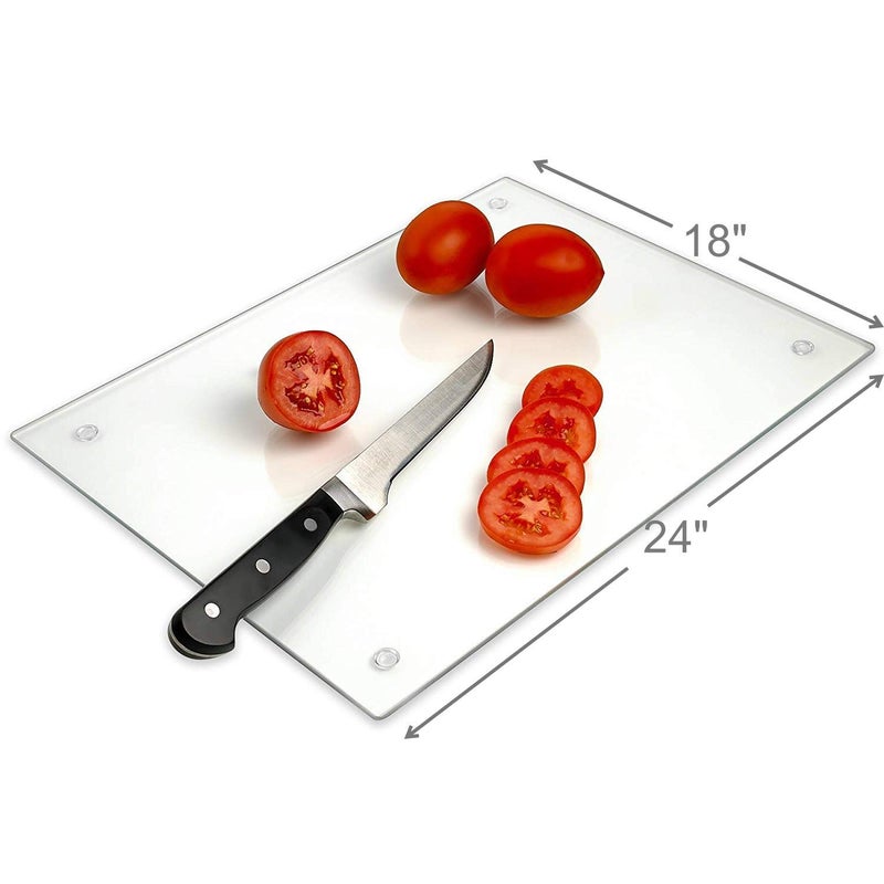 Light In The Dark Tempered Glass Cutting Board Long Lasting Clear Glass Scratch, Heat, Shatter Resistant, Dishwasher Safe. (XXLarge 18x24") - Image 2